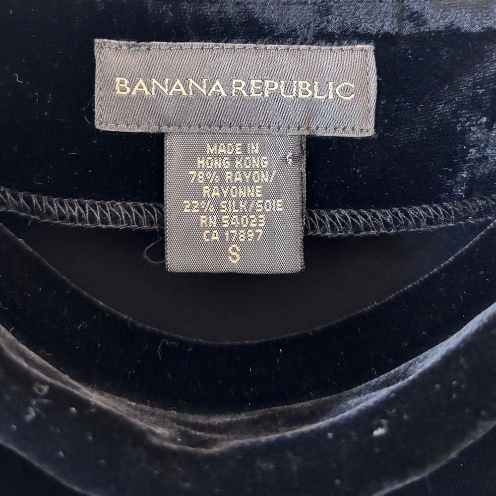 Vintage Banana Republic Black Velvet Silk Blend Cowl Neck Camisole Top Small - Picture 3 of 5
